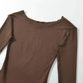 Solid Slimming Spliced Bows Dresses for Women Round Neck Long Sleeves Patchwork Ruffles Fold Dress Female Clothing