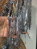 Luxury Sparkly Diamonds Tassels Sexy Mesh See Through Dress Women Evening Birthday Party Nightclub Bar Singer Stage Costumes