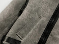 Winter Trip Strap with Fur All-in-one Fleece Double Lapel Long Sleeve Warm Windproof Grey Coat for Women