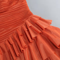 Solid Spliced Ruffles Elegant Dresses For Women Strapless High Wasit Backless Loose Dress Female Fashion