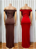 Wmstar Dresses for Women Wholesale New Style  Fashionable Sexy Backless Pleated Fitted Halter Neck Dress for Women Summer
