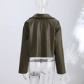 Casual Solid Pu Crocodile Grain Jacket Women Fashion Full Sleeve Stand Collar Loose Female Outwear 2026 Autumn Lady Coats Chic
