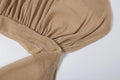 Mesh Hooded Dress Women Halter Swing Collar Backless Ruched Peach Hip 2026 New Vacation Sexy Elegant Hottie Bodycon