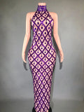Festival Shiny Rhinestones Party Dress Birthday Luxury Costume Fancy Brilliant Dancer Wedding Impressive Evening Dress