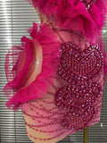 Women Sexy Sparkly Rhinestone Strapless Mesh See Through Mini Dress Eveing Party Birthday Singer DJ Nightclub Bar Stage Costume