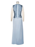 Women Tassel Top + Long Skirt Two Piece Sets Sexy Sleeveless Fringe Bandage Matching Set Evening Party Cocktail Outfit