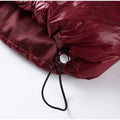 Stand Neck Glossy Surface Padded Cotton Short Coat Women Full Sleeve Thicken Pockets Jackets Coat Female Winter Chic Streetwear