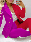 Elegant INS Paisley Butterfly Blazer Suit and Pants Two 2 Piece Set  Women 2022 Autumn Winter Street Outfit Tracksuit