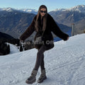 Winter Hot Brown Belted Faux Fur Coat Women Thick Warm Long Fox Fur Jacket Chic Brand Fashion Girls Furry Overcoat