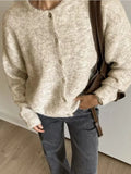 Women's Grey Wool Knitted Cardigan Elegant Button Large Size Sweater Knitwears Cardigans New Winter Fall Clothes Gray Red White