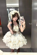 Olive Girl Dramatic Lolita Dress for Ren Faire 2026 Fairycore Photoshoot Everyday Wear S-XL XS-3XL Plus Size Dramatic Silhouette Romantic Cottagecore Editorial Not Costume Lolita Dress Chinese Heritage Fashion Women