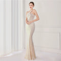 High Quality Women Design Maxi Dress Sexy One Shoulder Sequin Evening Dress Party Night Elegant Long Prom Dress Vestidos