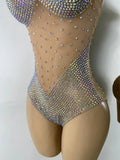 Luxury Women Sexy New Design Sparkly Rhinestones Spandex Bodysuit Party Nightclub Outfit Performance Costume Stage Wear