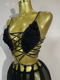 Sexy Black White Halter Sequined Hollow Out Transparency Long Maxi Dress Vacation Beach Style Celebrate Birthday Party Outfit