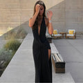 Elegant Backless Long Dress Sexy Women's Deep V Ruched Split Curvy Maxi Dresses Evening Party Beach Pool Summer Pink Yellow New
