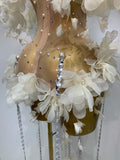Sparkly Rhinestones Fringe Flower Bodycon Bodysuits DJ Nightclub Performance Stage Outfit Luxury Birthday Photo Shoot Clothing