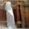 Ladies Strapless Fringe Maxi Gown Tiered Asymmetrical Sleeveless Slim Robe Summer Beach Club Cocktail 2026 New Chic Hot Vestidos