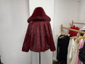 Women Fur Coat Women 2025 Plush Red Bomber Jacket Solid Crop Long Sleeve Jacket Warm Winter Coats Female Casual Coats