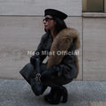 Luxury Fashion Faux Raccoon Fur Collar Shawl Scarf Women Winter Fuzzy Plush Stole Neck Cover Wrap Accessory Women