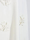 Solid Color Spliced Appliques Elegant A-line Skirt White Pink Mid-length For Women High Waist Skirt Female