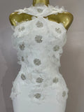 Elegant Flower Beading Sexy Sleeveless Bodycon Long Bandage Dresses Celebrity Cocktail Women Luxury Birthfay Evening Party Dress
