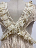 Solid Slimming Spliced Hollow Out Dresses for Women V Neck Sleeveless Patchwork Folds Dress Female Clothing Style