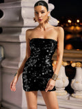 Sexy Sequin Mini Dress Metallic Shiny Glitter Party Dress Women Clothes Sparkling Evening Gown for Parties and Night Out