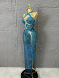 High-Slit Sparkly Sequins Diamonds Dress Birthday Dress Women Sexy Performance Costume Singer Stage Nightclub Outfit