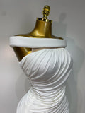 High Quality Women Bodycon Sexy Off The Shoulder Draped Mini Dress Club Dress Midi Celebrity Elegant Party Luxury Birthday Dress