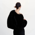 Ins Hot Brand Fashion Black Warm Cozy Cropped Faux Fur Coat Women Winter Chic Girls Street Fashion Luxury Short Fur Jacket