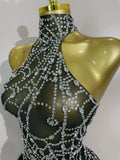 Sparkly Diamond Sexy Mesh Stretch Bodysuits Women Evening Nightclub Bar Party Show Gogo Dancer Clothing Stage Costume