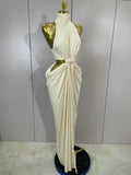 Elegant Wedding Guest Dress Luxury Birthday Evening Party Celebrity Women Sleeveless Sexy Cut Out Maxi Long Bodycon Dresses