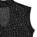 Sexy Mesh Rhinestone Bodycon 2 Pieces Set for Woman Outfits Solid Round Neck Sleeveless Crop Top + Skirt Female Clubwear