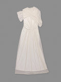 Apricot Spliced Mesh Folds Shawl Design Long Dresses For Women Sleeveless High Waist Temperament Maxi Dress Female 2026