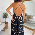 Hit Color Slimming Minimalist Dresses for Women V Neck Sleeveless High Waist Temperament Dress Female