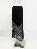 Vintage Lace Skirts Fashion Lace Patchwork Sexy See Through Skirts High Street Elegant Party Streetwear Women's Skirts
