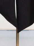 Hit Color Spliced Shawl Elegant Long Dress Women Square Collar Sleeveless High Waist Evening Dresses Female New Autumn 2024