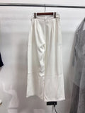 Solid Minimalist Spliced Pockets Pant for Women High Waist Loose Casual Pant Female Fashion Style