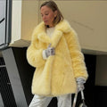 Women Winter 2026 High Quality Luxury Faux Fur Coat Thicken Warm Overcoat Outerwear Hot Girls Solid Long Fox Fur Jacket