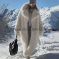 Winter Brand Fashion Russian Girl Style Belted Maxi Furry Fur Coat Women Faux Lamb Fur Jacket Hot Chunky Outerwear