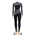 Women Diamonds Hot Rhinestones Mesh See Though Long Sleeve Stretch Jumpsuit Party Evening Playsuit One Piece Set