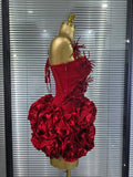 High Quality Women Sexy Halter Full Florals 2 Pieces Bodycon Bandage Set Birthday Party Photoshoot Celebrate Cocktail Outfit