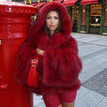 Women Fur Coat Women 2025 Plush Red Bomber Jacket Solid Crop Long Sleeve Jacket Warm Winter Coats Female Casual Coats