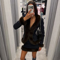 Autumn Skirt 2-Piece Set Women Elegant Fleece Shawl Fashion Patchwork Maxi Skirts Sets Luxury Vintage Female Dress Set