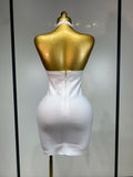 Women Sexy V Neck Backless Mini Bodycon Bandage Dress 2026 Elegant Evening Nightclub Evening Party Cocktail Prom Dress