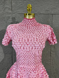 Lady Fish scales shell sequins Scale Sequin Bodysuit HighNeck Short Sleeve Ruffle Skirt Costume For Women Nightclub Stage Wear