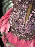 Skyblue Pink Women Sexy Strapless Shining Rhinestones Mesh Bodycon Mermaid Dress Celebrate Birthday Party Cocktail Outfit
