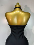 Women Luxury Design Halter Beading Bandage Dress Curve Bodycon Ankle Length Evening Party Birthday Cocktail Prom Dresses