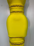 Women Sleeveless Sexy Square Collar Tassel Bodycon Bandage Dress Celebrity Elegant Evening Party High Quality Birthday Dress