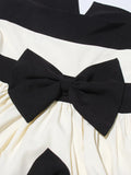 Elegant Colorblock Patchwork Bow Dresses For Women Strapless Sleeveless High Waist Formal Long Dress Female Wedding Gowns